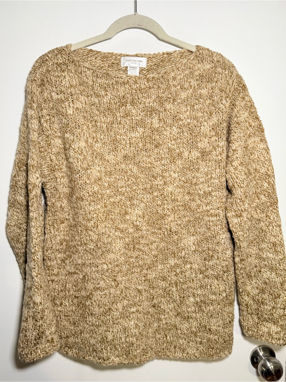 Jones New York Tan Crewneck Sweater